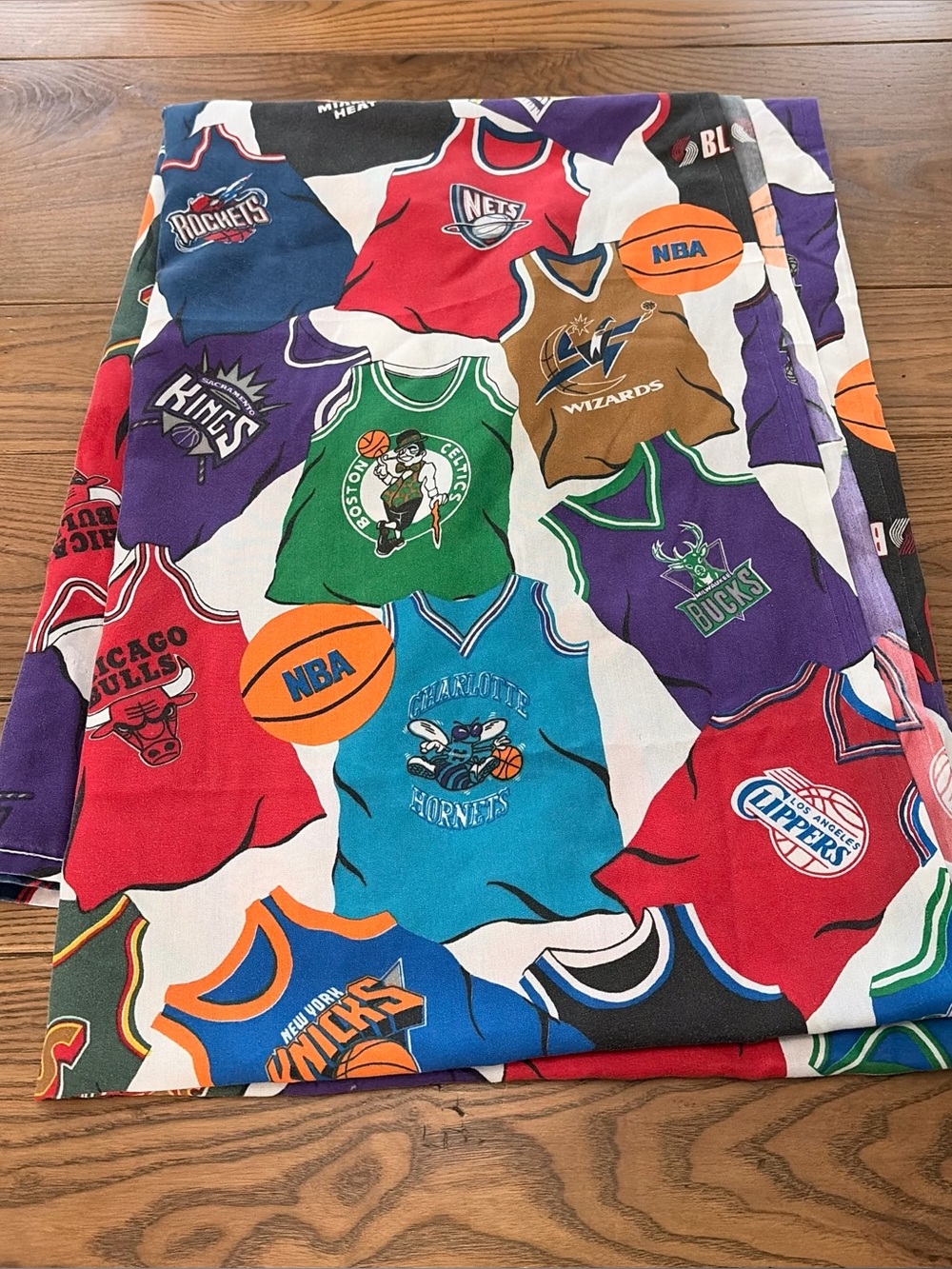 Vintage 90’s NBA Basketball Jersey Twin Bed sheet One Sided.